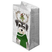 Stijlvolle en grappige miniatuur Schnauzer-kerstmi Klein Cadeauzakje (Voorkant Gekanteld)