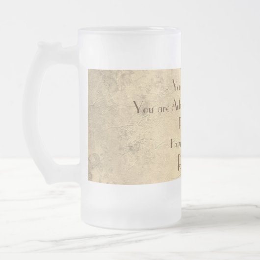 Stijlvolle en humoristische 100e verjaardag matglas bierpul (Links)