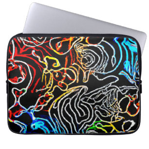 Stijlvolle en kleurrijke neonpatronen laptop sleeve