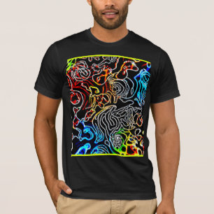 Stijlvolle en kleurrijke neonpatronen t-shirt