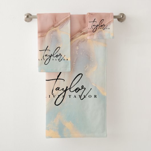 Stijlvolle en zachte badhanddoek van goud marmer bad handdoek (Insitu)