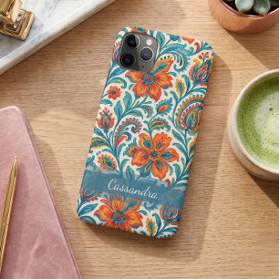 Stijlvolle Etnische Kleurrijke Paisley Bloem Kunst iPhone 11 Pro Max Hoesje