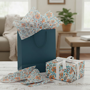 Stijlvolle etnische kleurrijke Paisley Floral Art Tissuepapier