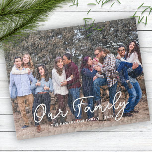 Stijlvolle familie fotoscript typografie Aangepast Legpuzzel