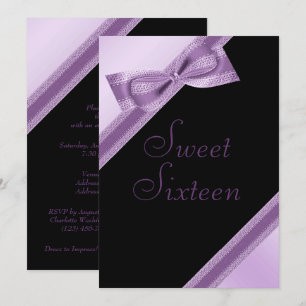 Stijlvolle Faux Bow & Lint Sweet 16 Verjaardag Kaart