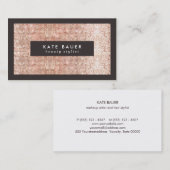 Stijlvolle Faux Copper Sequin Beauty en Mode Visitekaartje (Voorkant / Achterkant)
