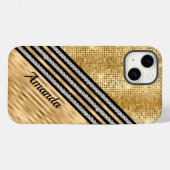 Stijlvolle faux Crystal en Gold glitter Persoonlij Case-Mate iPhone Case (Achterkant (horizontaal))