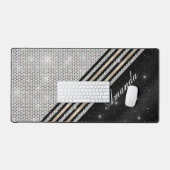 Stijlvolle faux Crystal Silver en zwart, persoonli Bureaumat (Keyboard & Muis)