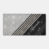 Stijlvolle faux Crystal Silver en zwart, persoonli Bureaumat (Voorkant)