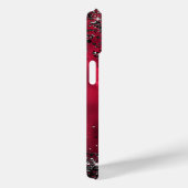 Stijlvolle faux Crystal strass letter Q rood zwart Case-Mate iPhone Case (Achterkant / Rechts)