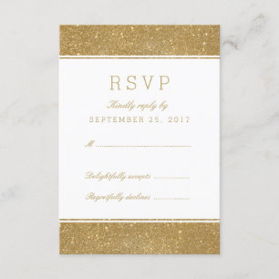 Stijlvolle Faux Gold Glitter Response RSVP-kaart RSVP Kaartje