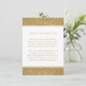 Stijlvolle Faux Gold Glitter Wedding Insert Kaart (Staand voorkant)
