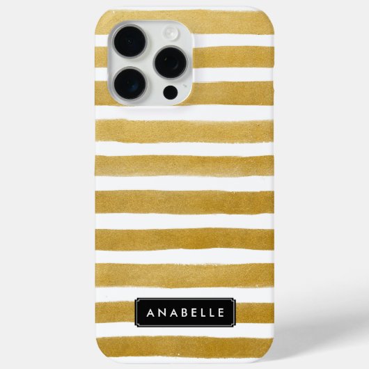Stijlvolle Faux Gold Stripes Case-Mate iPhone Case (Achterkant)