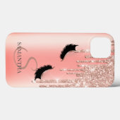 Stijlvolle Faux Lashes Glitter Roos Gold Drivers Case-Mate iPhone Case (Achterkant (horizontaal))