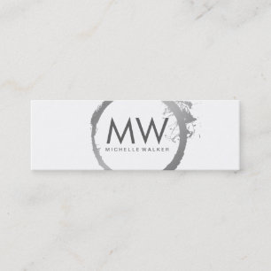 Stijlvolle Faux Silver Ring met grafisch monogram Mini Visitekaartje