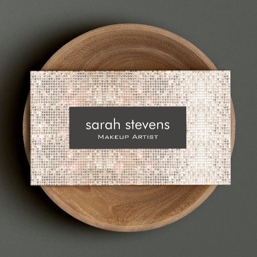 Stijlvolle Faux Silver Sequins Beauty Mode Retro Visitekaartje