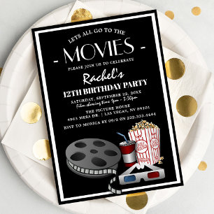 Stijlvolle Film Kids Verjaardagsfeestje   Bioscoop Kaart