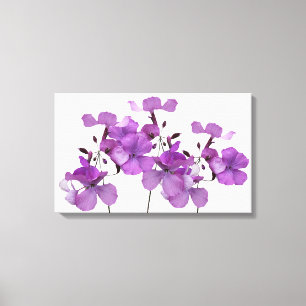 Stijlvolle fine art paarse lavendel lila bloemige canvas afdruk
