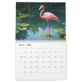 Stijlvolle flamingo kunst kalender (Mar 2026)