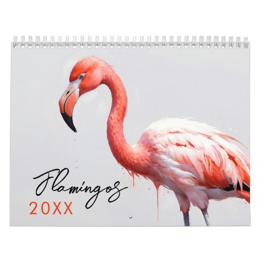 Stijlvolle flamingo kunst kalender (Hoes)