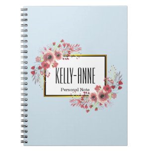 Stijlvolle  Floral Boutique Spiral personaliseren Notitieboek