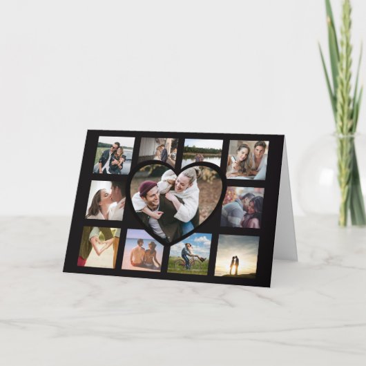 Stijlvolle foto-inkollage Valentijns Feestdagen Kaart (Voorkant)