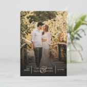 Stijlvolle foto moderne bruiloft bespaart datum save the date (Staand voorkant)