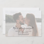 Stijlvolle foto moderne bruiloft bespaart datum save the date (Achterkant)