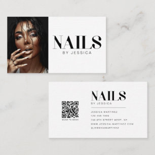 Stijlvolle foto QR-code boeking nagelstudio Visitekaartje