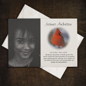 Stijlvolle foto Red Cardinaal Funeral Dank je Bedankkaart