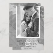 Stijlvolle foto van Black White Save the Date (Voorkant / Achterkant)