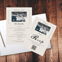 Stijlvolle Foto Wedding Details Kaart