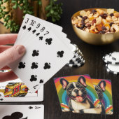 Stijlvolle Franse Bulldog hond kleurrijke regenboo Pokerkaarten (Insitu)