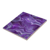 Stijlvolle Funky Groovy Paarse Curves Marble 4-6 Tegeltje (Zijkant)