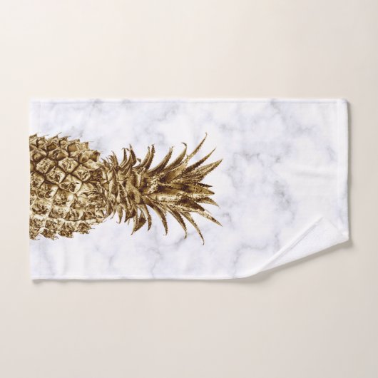 Stijlvolle gaffel en witte marmer anananas bad handdoek (Handdoek)