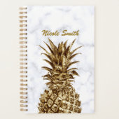 Stijlvolle  gaffel en witte marmer anananas planner (Voorkant)