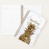 Stijlvolle  gaffel en witte marmer anananas planner (Display)