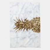 Stijlvolle  gaffel en witte marmer anananas theedoek (Verticaal)
