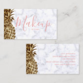 Stijlvolle gaffel en witte marmer anananas visitekaartje (Voorkant / Achterkant)