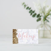 Stijlvolle gaffel en witte marmer anananas visitekaartje (Staand voorkant)