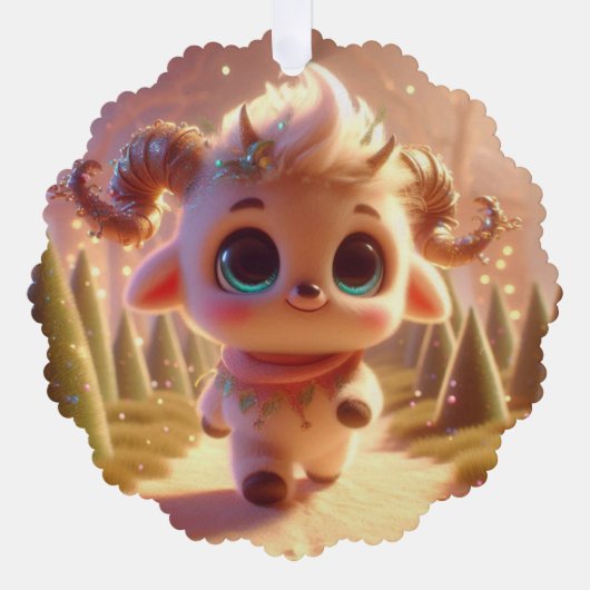 Stijlvolle geit ornament kaart (Voorkant)