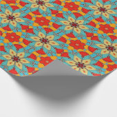 Stijlvolle gekleurde mozaïek - Folk Art Flowers Bl Cadeaupapier (Hoek)