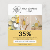 Stijlvolle Gele Marketing Kortingcode Flyer (Voorkant)