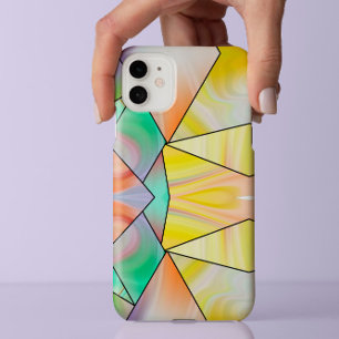 Stijlvolle gele roze marmeren moderne esthetiek iPhone 13 pro max hoesje