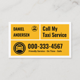 Stijlvolle Gele Taxi Dozen Cab Driver Visitekaartje