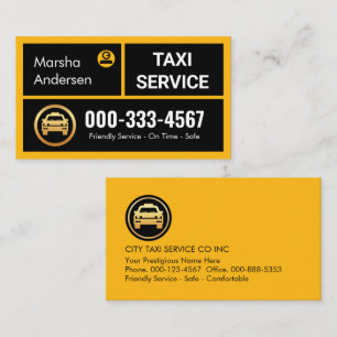 Stijlvolle Gele Taxi Dozen Rijcabine Visitekaartje