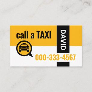 Stijlvolle Gele Taxi Kleur Bestuurder Visitekaartje