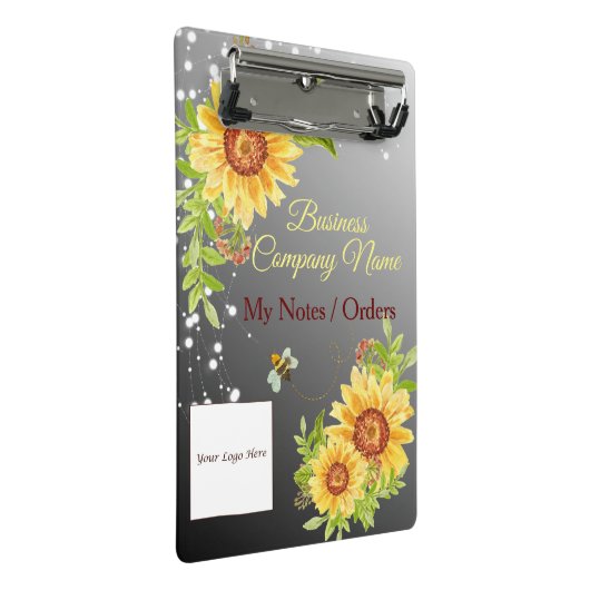 Stijlvolle Gele Zonnebloem Gradiënt Aangepaste Zak Mini Klembord (Schuin)