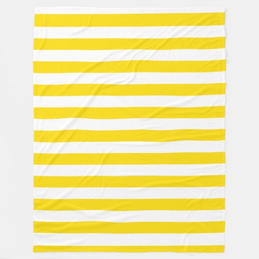 Stijlvolle gelige witte streped Sjabloon groot Fleece Deken (Voorkant)