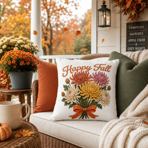 Stijlvolle Gelukkige Herfst Bloemen Chrysanten Buitenkussen